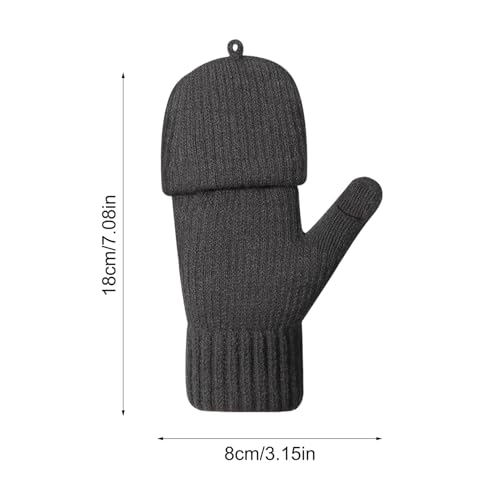 Guantes sin dedos para mujer de punto con función térmica de invierno 5
