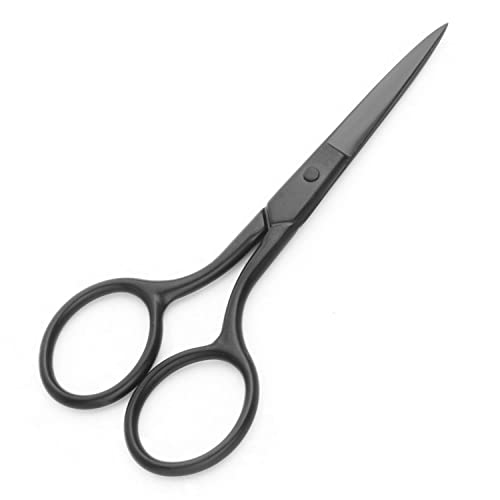 Motanar Multicolor Professional Grooming Scissors For Personal Care Facial Hair Removal And Ear Nose Eyebrow Trimming Stainless Steel Fine Straight Tip Scissors 3.9 Inch (Black) #TOP2