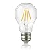Produktbild hellum 206500 LED-Filament-Glühlampe A60, E27, 4,5W, dimmbar, entspricht 40 Watt, 470 Lumen, klar, A++, warm-weiß 2700K, 330° Abstrahlwinkel, 25000 Stunden, innen und außen