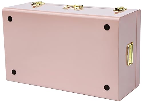 Image of Vixdonos Large Metal Trunk Decorative Storage Box College Dorm Chest with Handle