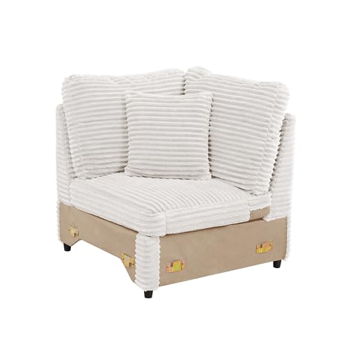 Modern Corner Sofa Seat with 2 Pillows for Modular Sectional