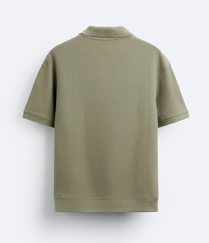Image of Alan Jones Clothing Men's Textured Polo T-Shirt | Classic Short Sleeve Polo for Casual Wear