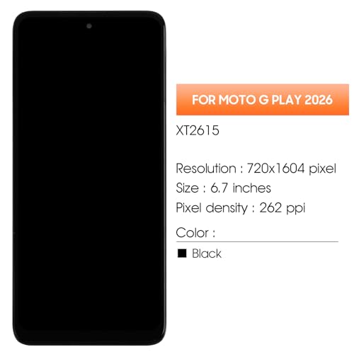 Image of AGCUT for Moto G Play 2026 Screen Replacement for Moto G Play 2026 LCD Display XT2615-1 XT2615-2 XT2615 LCD Digitizer Touch Screen Assembly Repair Kits with Frame
