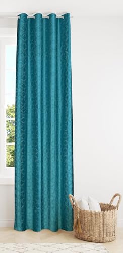 Image of Coin Punching Curtains 7 Feet Long for Living Room - Door Curtain Set of 1 Pcs Panel, Velvet Stylish Parda for Home Decor & Office Aqua Colour - 1 Pcs 7 feet