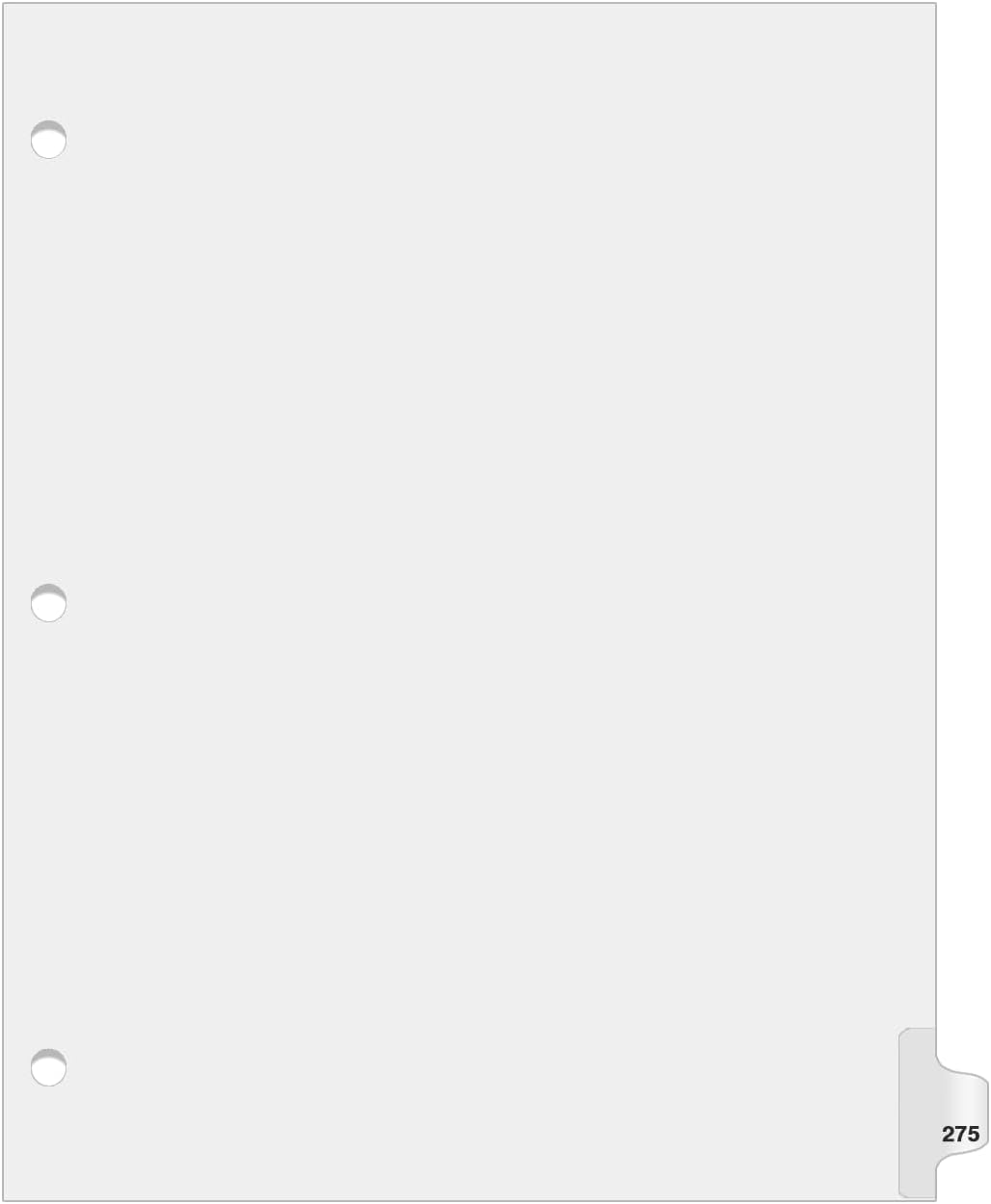 Exhibitindexes® Side Number Tabs - 3 Hole Punched for Standard Ring Binder, AVE Style Bold Font Tabs - Pack of 25