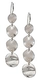 SPUNKYsoul Boho Round Minimalist 3 or 4 Statement Circle Disc Drop Dangle Earrings in Gold and Silver, Trendy Casual Everyday Chic Fashion Jewelry for Women, Gift Giving (Silver)
