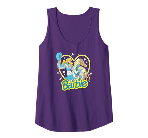 Barbie - Retro Western Cowgirl With Horse And Heart Tank Top