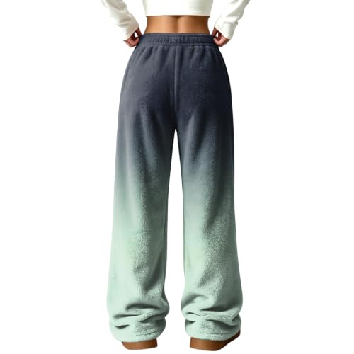 Womens Pajama Pants Wide Leg Comfort Ombre Flannel Baggy Lounge Pants | Relaxed, Fluffy Plush, Ombre, Pajamas Bottom, Flowy, Warm Fabric, Comfy, Walking, Evening, Camping, Fall Winter - image 7