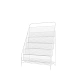 Material: Metall (Eisen). LLDKA Bücherregal Kinder Sling Bücherregal aus Metall Kinderaufbewahrung Buch Rackwagen Zeitschrift Zeitung Regal für Home/Spielzimmer/Kindergarten,Weiß,L