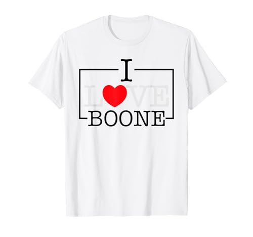 I Love Boone Heart Apellido Boone Groovy Camiseta
