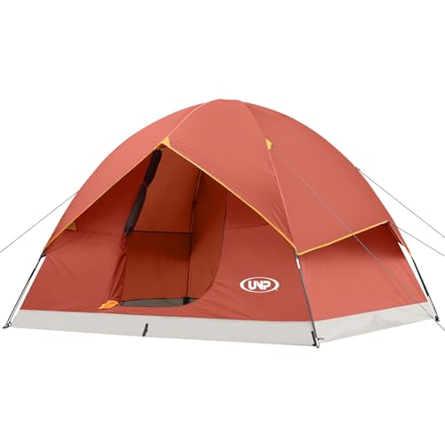 Image of unp 6 Person 4 Season Dome Tent, Easy to Set Up for Camping & Hiking, Lightweight & Portable, Green
