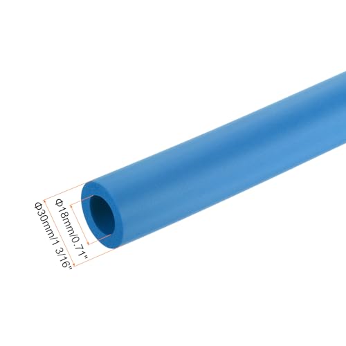 Image of uxcell Foam Tubing for Handle Grip Support,18mm ID 30mm(1 3 /16 inch) OD 0.3 Meter /1ft Length Blue
