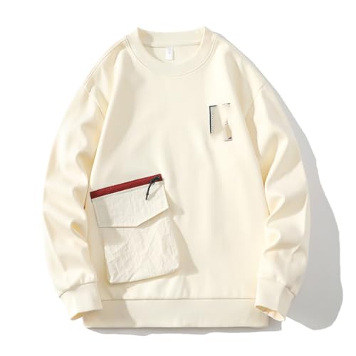 Pull à manches longues col rond style ample et décontracté pour homme moderne