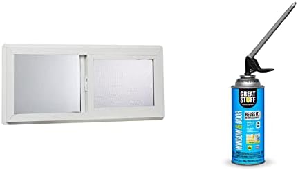 Park Ridge Products VBSI3214PR Window, 32" x 14", White & Great Stuff 99108862 Smart Dispenser Window & Door, Yellow 12 Oz.