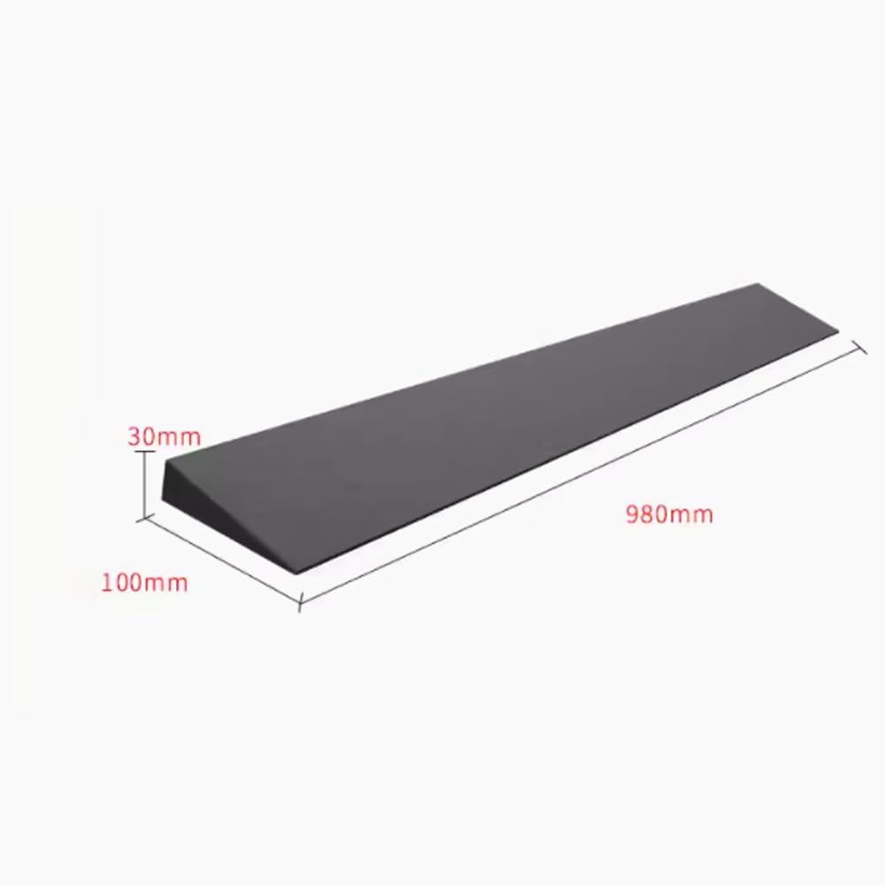 Rampa de umbral de goma para silla de ruedas, scooter, rampa de puerta portátil de 2 pulgadas, rampa de cobertizo para robot de barrido, rampa de acceso de movilidad de 98 cm de longitud, rampa de