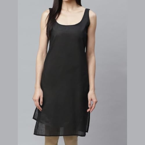 Image of Women's Sleeveless Cotton Inner Slip Dress Round Neck Soft Comfortable Fit Full Length Camisole Innerwear Summer top Undergarment for Girls