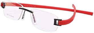 RSINC Flexible Metal Style Rimless Eyeglasses Tag Black-Red Frame for Men & Women | Rimless Eyeglass for Style & Comfort | Black-Red Frame for Lightweight Comfort | Frame for Men & Women