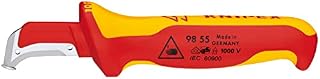 Knipex Nóż do ściągania izolacji ze stopką prowadzącą Rękojeść dwukomponentowa izolowana wg VDE 180 mm 98 55