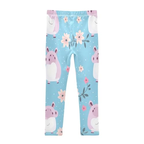 Toddler Girls Leggings Printed Yoga Pants Leggings Purple Hippo for Kids2