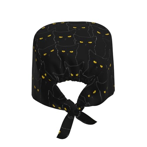 Image of Adjustable Working Cap Breathable Unisex Women Men Elastic Bandage Tie Back Hats Scrub Nursing Doctor Surgeon Cap