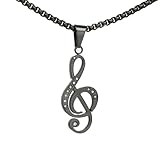 OAKKY Elegante Moda Fascino della Nota Musicale Intarsio di CZ Ciondolo Chiave di Violino ...
