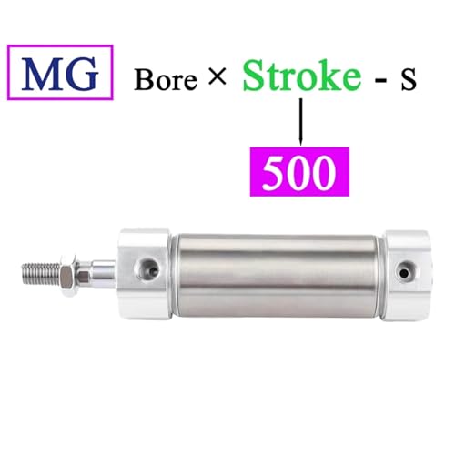 Cylindre MG alésage 25mm avec course 500mm en alliage haute précision