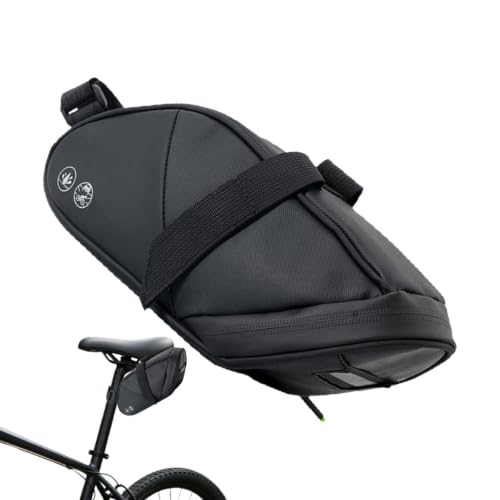 para marco de bicicleta, 18 x 9,5 x 11 cm, 125 g, piel sintética EVA, impermeable, tira reflectante debajo del asiento, de almacenamiento para manillar de tubo de ciclismo para