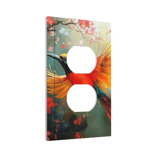 tropical bird of paradise - 1 Gang Light Switch Plate Decorative Single Toggle Wall Plate Cover Electrical Switch plate Faceplate for Bedroom Room Decorate (Mid-size) - Image 3