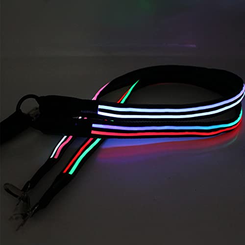 SHANJIA Tirantes LED,Clip fuerte ajustable en Y elástico en la espalda,rayas de neón iluminan tirantes LED accesorios de ropa geniales para mujeres/hombres (Multicolor)