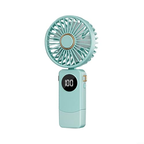 Aspas de ventilador de turbina mejoradas, doble flujo de aire, mini ventilador portátil, para oficina al aire libre (verde)
