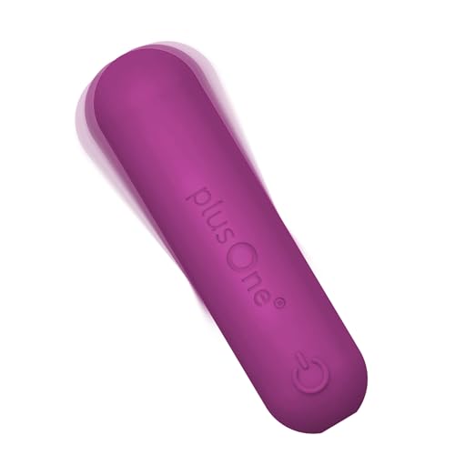 plusOne Bullet Vibrator for Women, Mini Vibrator Made of Body-Safe Silicone, Fully Waterproof, USB Rechargeable, Sex Toy Personal Massager with 10 Vibration Settings, Dark Pink