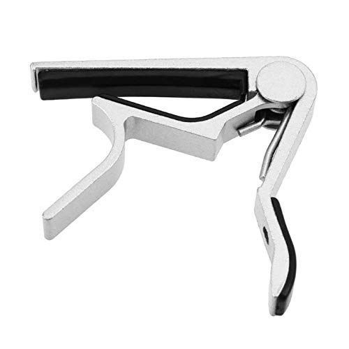 MUSTANGOne Handed Trigger Guitar Metal Capo Quick Change For Ukulele, Electric And Acoustic Guitars {Silver}