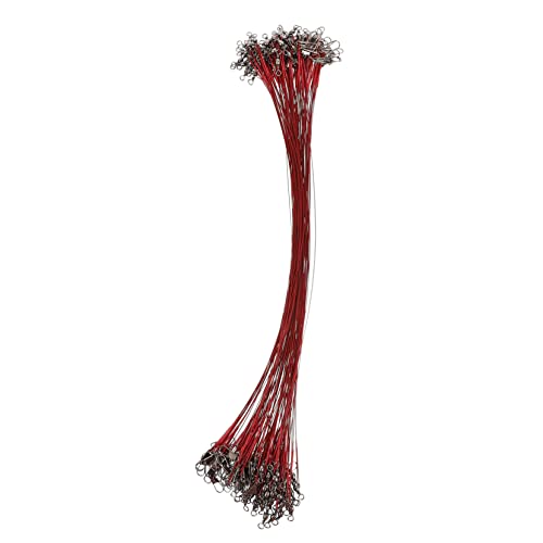 100 PCS Cables de Pesca Resistentes con Giratorio Rojo miniatura 1