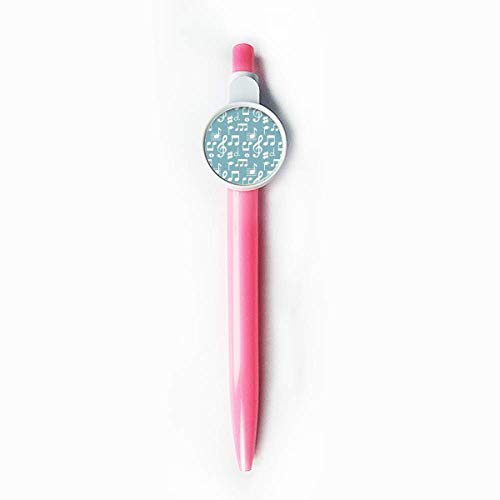 Stylo bille rétractable bleu motif notes de musique blanc et bleu