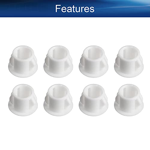 Image of Heyiarbeit 100pcs Hole Plugs 3 /8 inch / 10mm Nylon Plastic Round Snap in Type Locking Hole Tube Furniture Fencing Post Pipe Insert End Caps White Tone