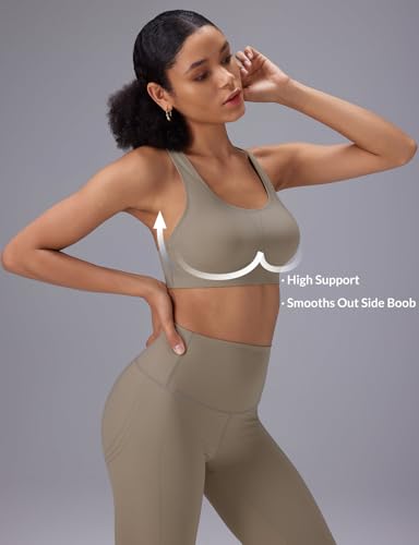 Image of baleaf Sweatleaf Adjustable Sports Bras for Women, Padded Racerback Yoga Bra, High Impact Molded Cup Workout Bra