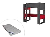 soppalco garage bricoman Letto Pannello e derivati del legno Grigio antracite, Rosso