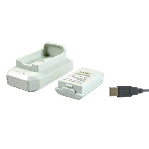OSTENT Estação doca de carregador USB + bateria recarregável para controlador sem fio Microsoft Xbox