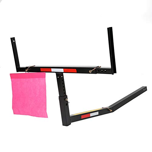 ECOTRIC Truck Bed Extender Pickup Truck SUV Bed Hitch Mount Extension Rack Lumber Ladder Canoe Boat Kayak Long Pipes w/Flag 750lbs Load Capacity