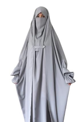 Image of NAZNEEN Saudi Jilbab Full Length and Noise Pc MATT NIDA Fabric with extra panel to cover face