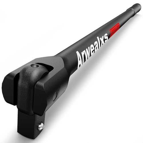 Arwealxs Breaker Bar, 1/2'' Drive 24-Inch Heavy Duty Extension Break Bar, Long Socket Wrench with 180° Rotatable Head, Spring-loaded Detent Ball, Chrome-molybdenum Steel