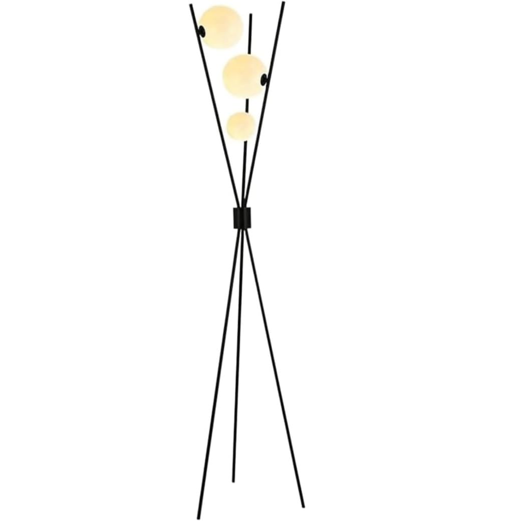 CVdrtyED Standing Lamp Nordic Floor Lamp Metal Tripod Standing 3 Light Heads Lampshade Reading Unique High Pole Bedroom Living Room