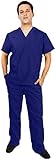 Natural Uniforms Comfortable Fit Men's Workwear Uniform 8 Pocket Top and Pant Set (M, True Navy Blue)