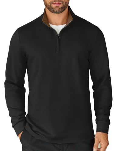 COOFANDY Mens Quarter Zip Up Pullover Lightweight Mock Neck Sweatshirt