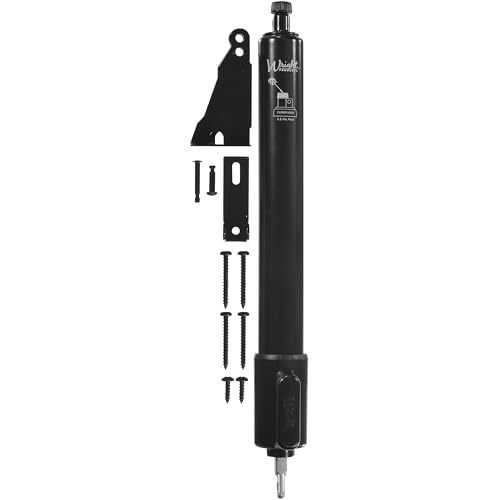 Wright Products Standard Duty Pneumatic Screen & Storm Door Closer with EZ-Hold Adjustable Closing Speed Durable Easy Installation (Transitional Black)