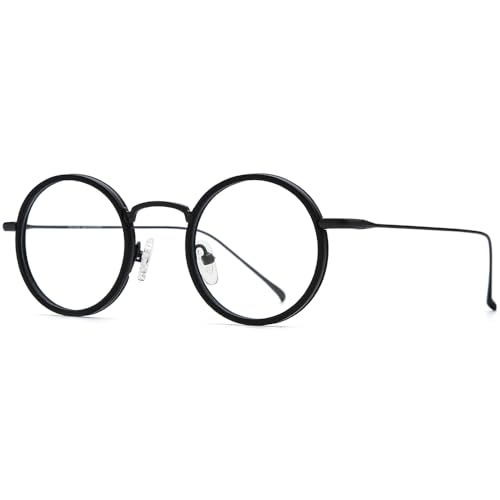 Image of FONEX Acetate Titanium Glasses Frame Men 2024 New Round Eyeglasses Spectacles Eyewear F85844