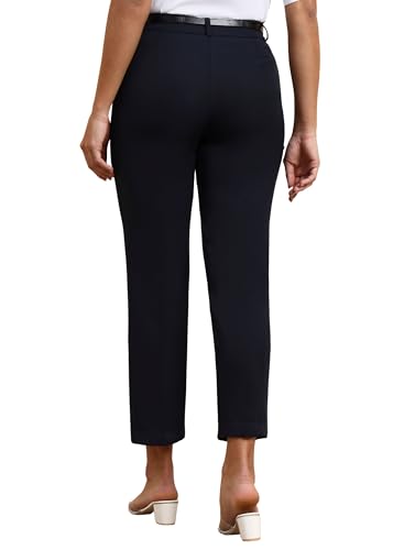 Image of FRAULEIN Women Formal Trousers | Slim Fit Office Pants | Ankle Length Work Pants | Business Casual Corporate Wear