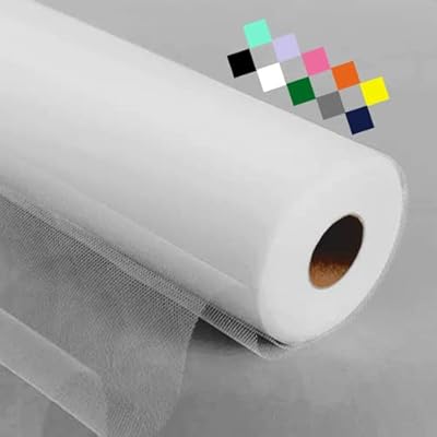 Tulle Fabric Rolls 54 inch by 20 Yards White Tulle Bolt for Wedding Decorations Party Baby Shower Table Skirt Tutu DIY Decor
