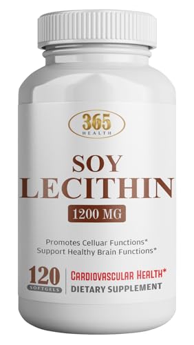 HEALTH LFE Lecithin 1200mg High Potency 120 Softgels Natural Combination of Essential Fatty Acids to Support Brain & Nerve Function- Lecithin Food Grade 1200mg per Serving Dietary Supplement