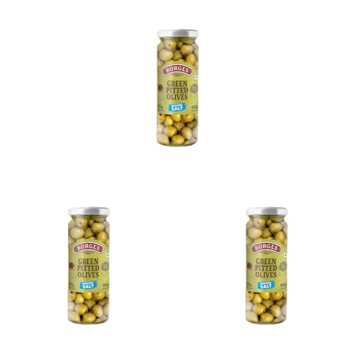 Image of Borges Green Pitted Olives, 450g (Pack of 3)
